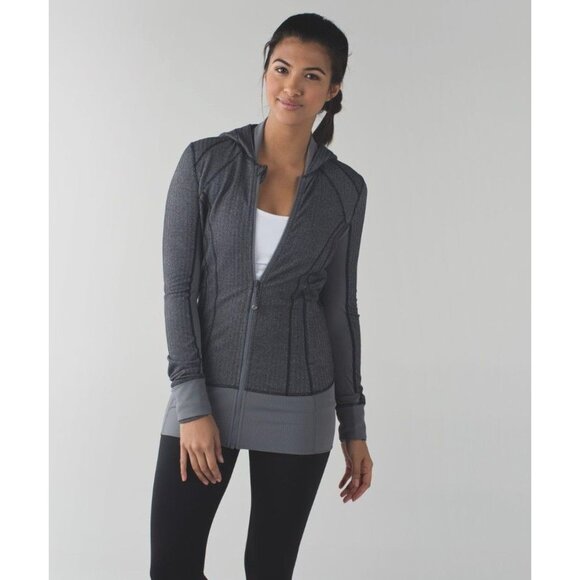 EUC Lululemon Daily Practice Jacket Heathered Herringbone Size 12 - Picture 4 of 10